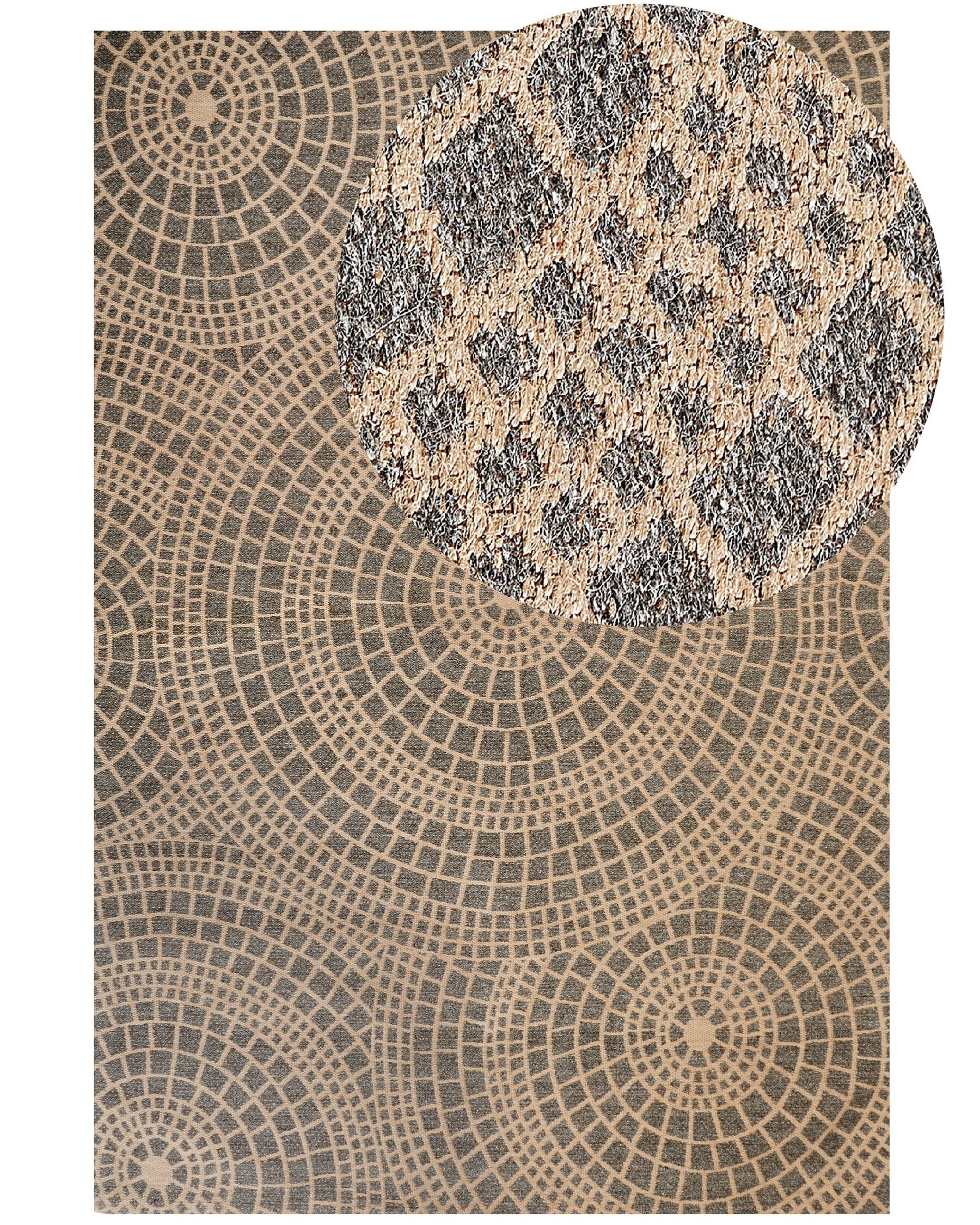 Teppich Jute beige / grau 200 x 300 cm geometrisches Muster Kurzflor ARIBA_852806