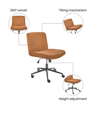 Desk Chair GEDDES Corduroy Golden Brown_1074404