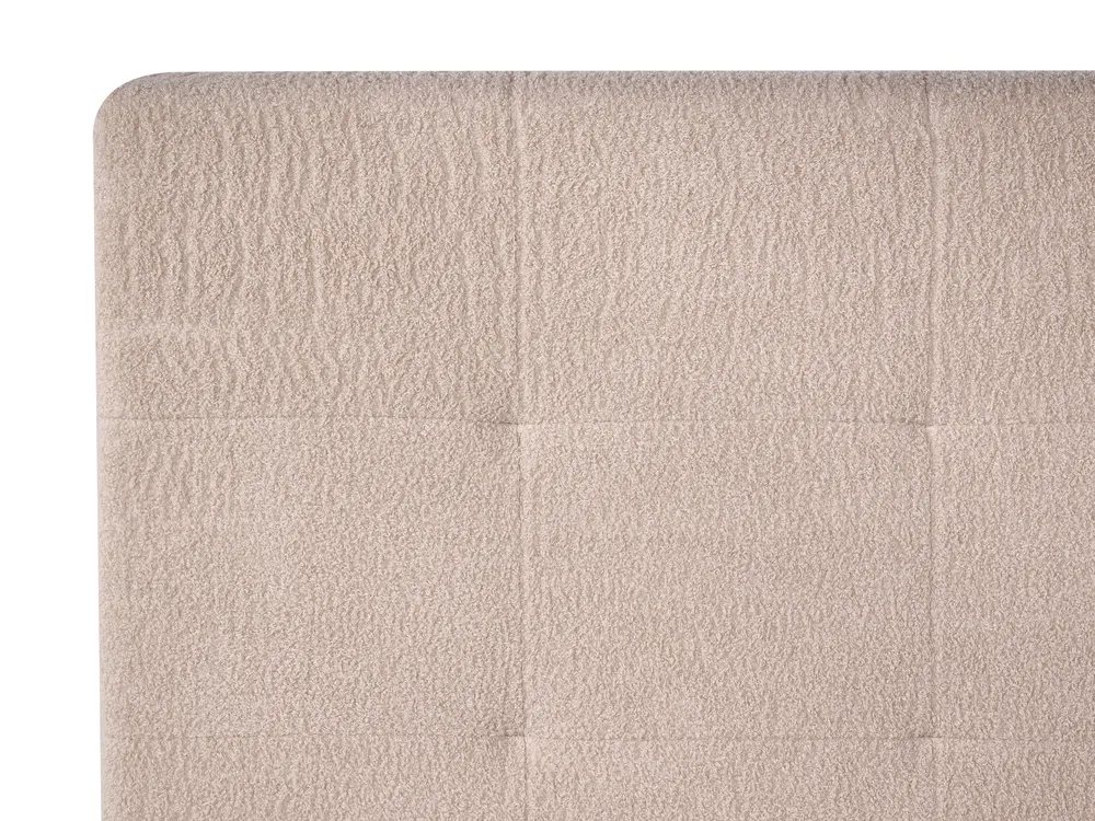 Ottoman Bed LORIENT Boucle Beige 140 x 200 cm (EU Double)_1040228
