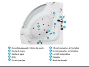Bañera de hidromasaje LED esquinera MANGLE 187 x 136 cm Blanco_807031