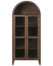 Witryna ze szklaną gablotą GLENWOOD 79 cm Ciemnobrązowy_1064925