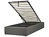 Ottoman Bed without Headboard DINAN Fabric Dark Grey 90 x 200 cm (EU Single)