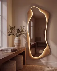 Lustro ścienne LAMBLORE 58 cm 171 cm Jasnobrązowy_1135790
