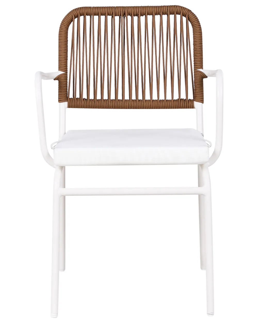 Set of 8 Garden Chairs with Cushions TACENO Metal White_1007677
