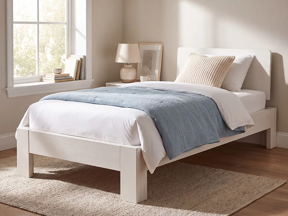 Bed Pine Wood ROYAN 90 x 200 cm (EU Single) White_1175060