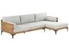 Garten Ecksofa zertifiziertes Akazienholz hellbraun 4-Sitzer linksseitig Auflagen grau CAVEZZO_932996