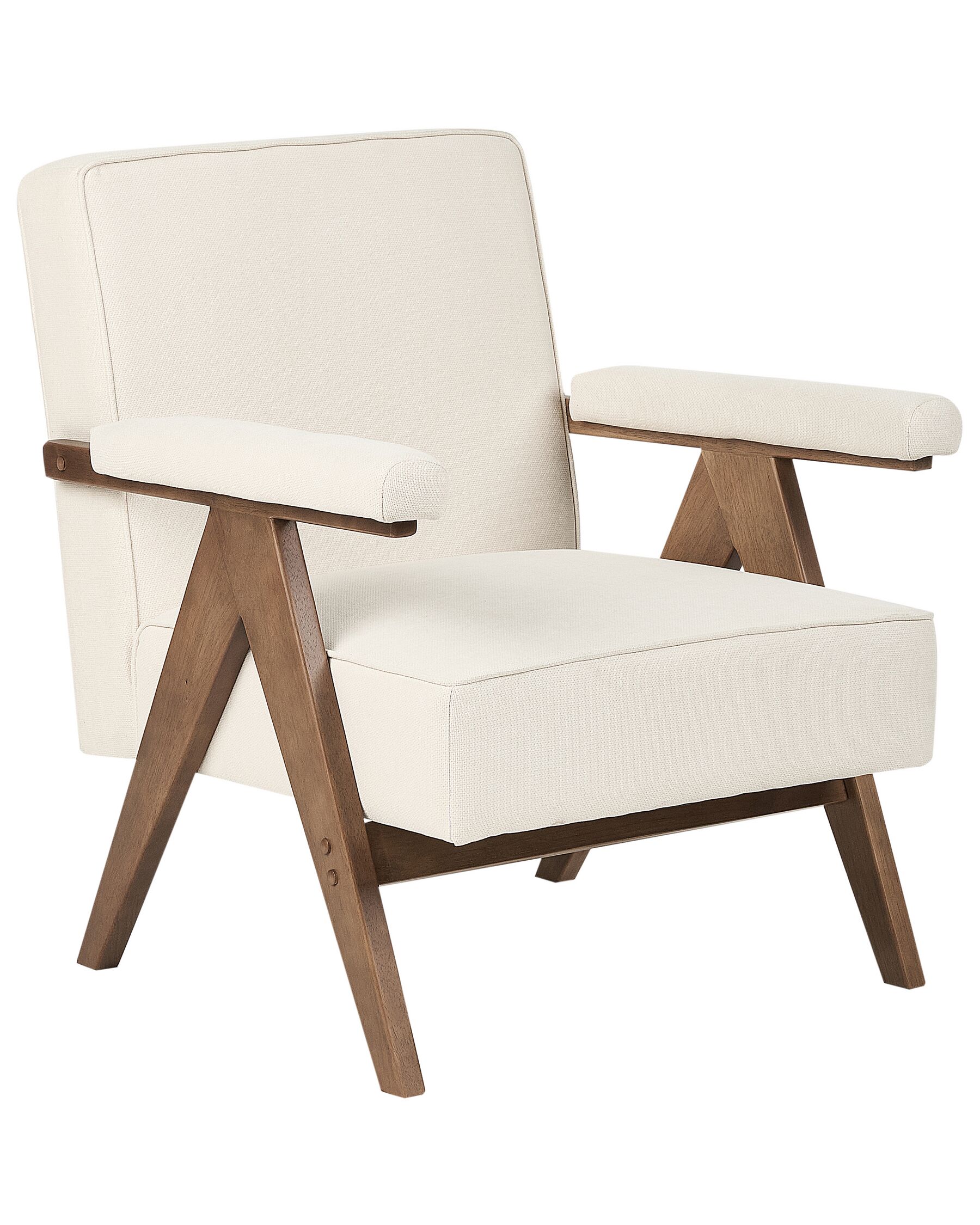 Fauteuil en tissu beige EVJE_927174