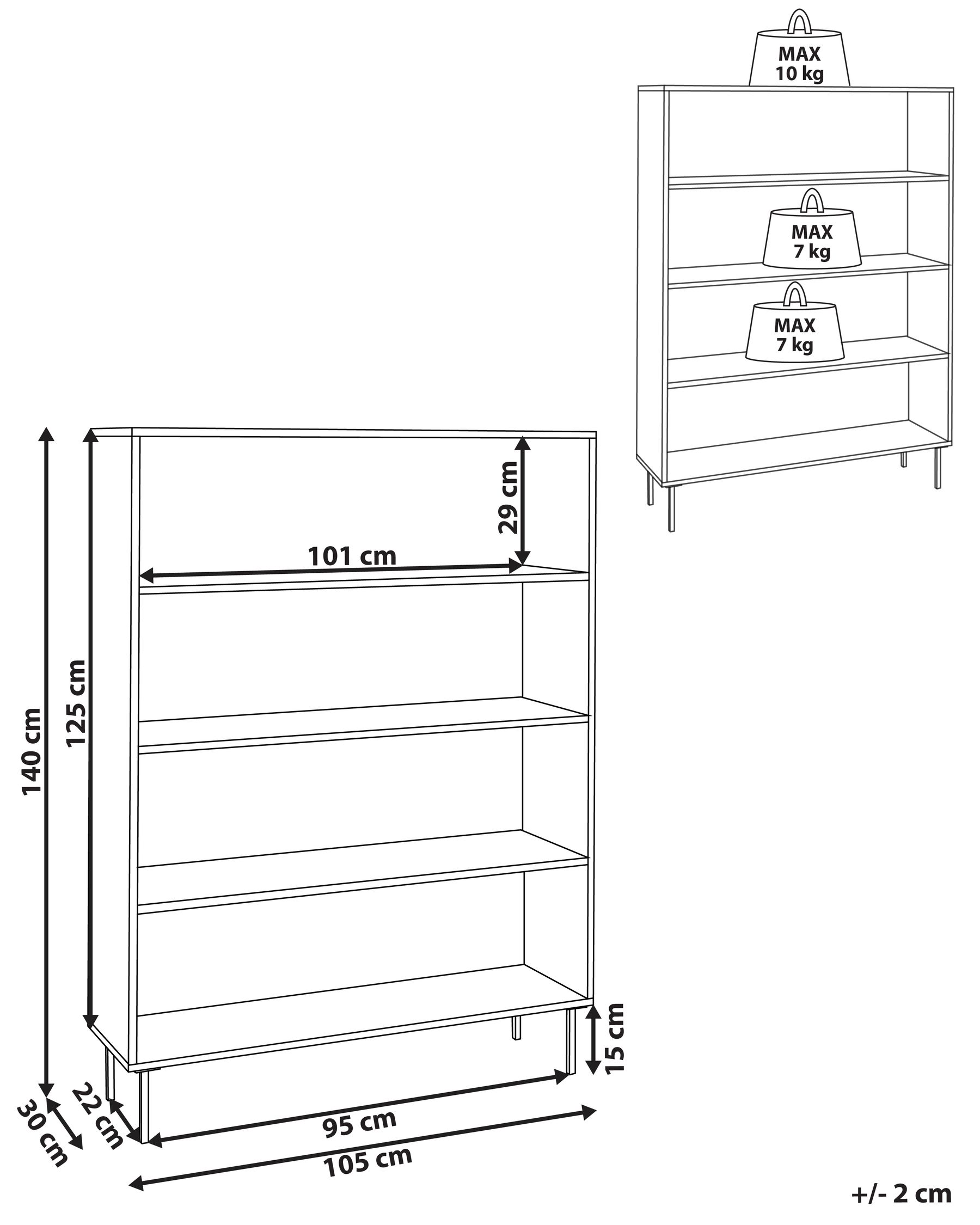 4 Tier Bookcase Dark Wood NANTON_955893