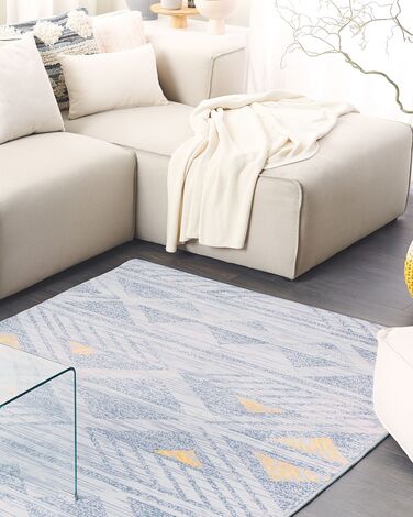 Area Rug 140 x 200 cm Grey with Yellow KARGI