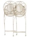 Set of 2 Metal Garden Folding Chairs Off-White BIVIO_806679