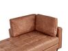 Right Hand Faux Leather Chaise Lounge Golden Brown REBAIS_935797