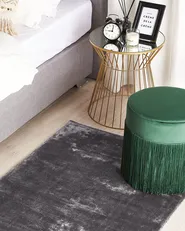 Rug GESI II Dark Grey 80 x 150 cm Viscose_762283
