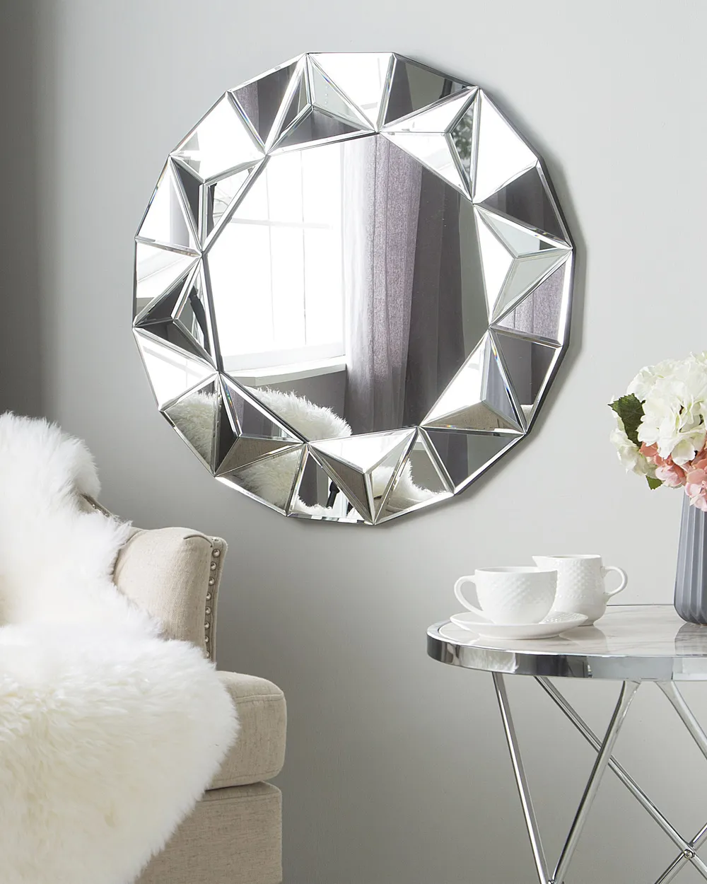 Wall Mirror HABAY 70 cm 70 cm Silver_849177