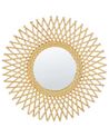 Nástěnné ratanové zrcadlo ve tvaru slunce ⌀ 60 cm béžové TAGOLU_822181