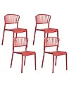 Set of 4 Garden Chairs GELA Red