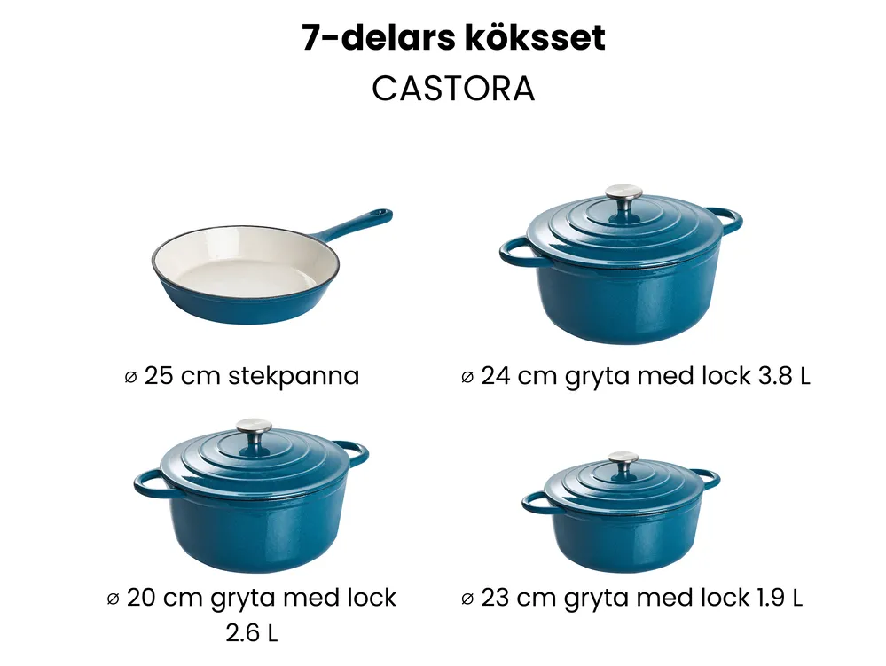 Gjutjärnsset med 7 delar CASTORA Blå_1073762