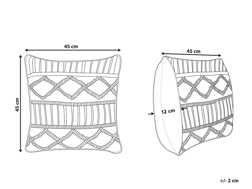 Cotton Macramé Cushion 45 x 45 cm Blue KARATAS_804499