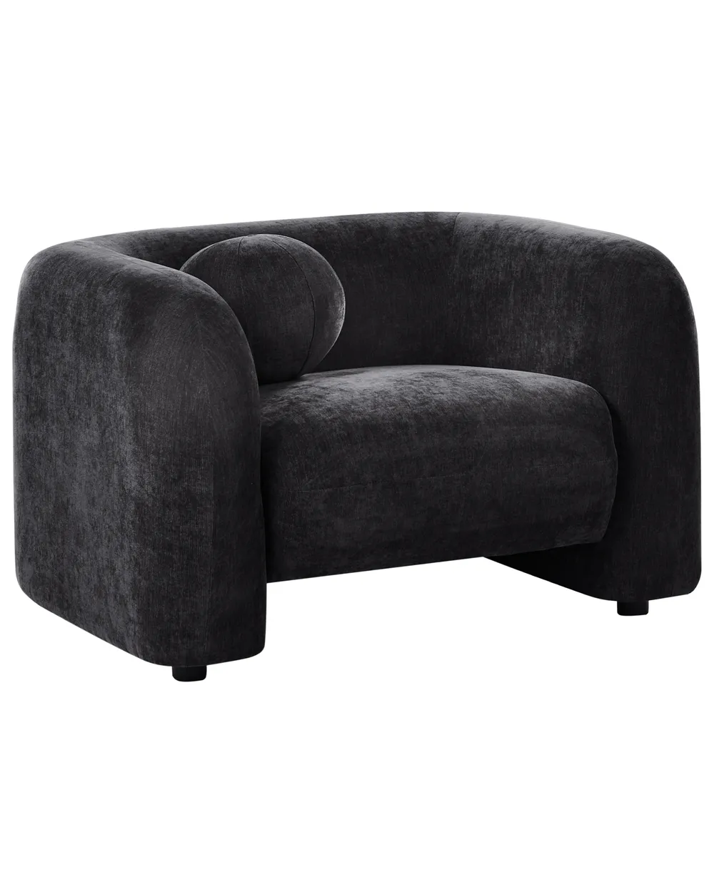 Set da salotto 4 posti LEIREN Ciniglia Nero_1028712