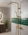 Columna de ducha con efecto lluvia PUYEHUE Dorado