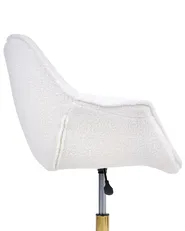 Sedia da scrivania ARDELLE Bouclé Bianco_1085592