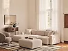 Modular Corner Sofa HEDE with Ottoman Fabric Light Beige Right Hand