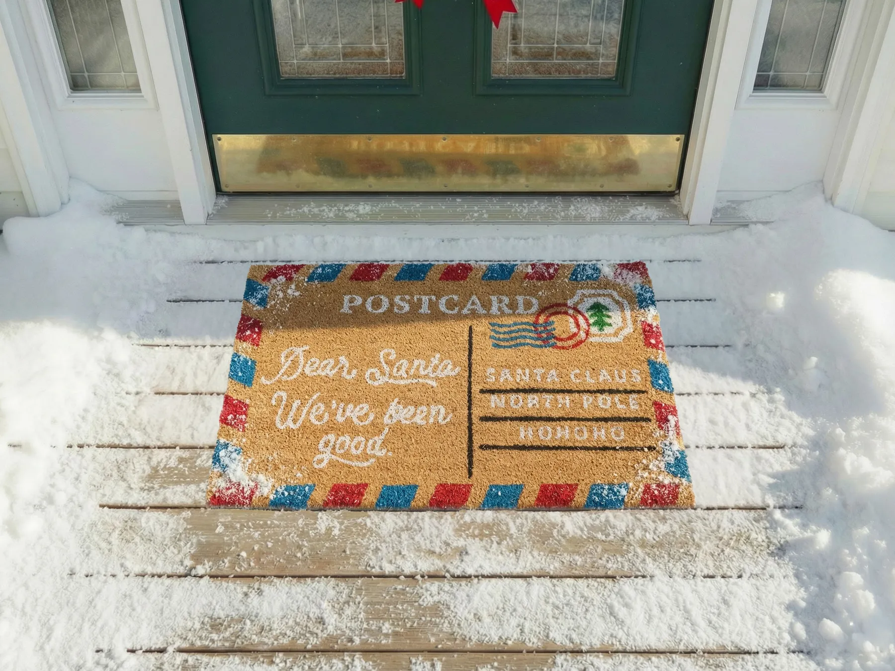 Doormat KATALLA Natural 40 x 60 cm Christmas Motif Coir_1036225