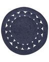 Tapis en jute bleu sombre ⌀ 120 cm KOYUNLU_904019