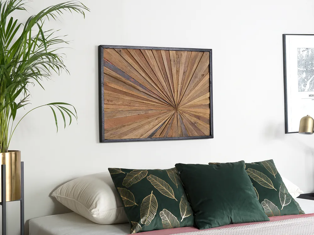 Dekoracja ścienna MERIDA Drewno tekowe 60 cm Brązowy