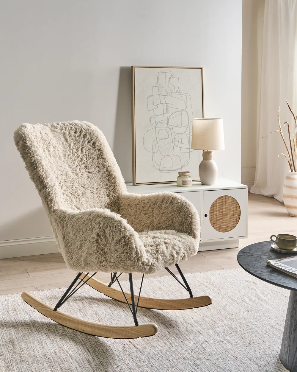 Hintaszék AKRA Műszőrme Világosbézs