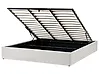 Ottoman Bed without Headboard DINAN Fabric Off-White 180 x 200 cm (EU Super King)