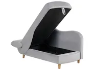 Left-Hand Chaise Longue MERI with Storage Velvet Light Grey_903547