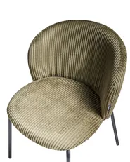Set of 2 Dining Chairs MILES Corduroy Olive Green_963423