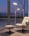 LED Floor Lamp ESKALDE  with Remote with Dimmer Metal White