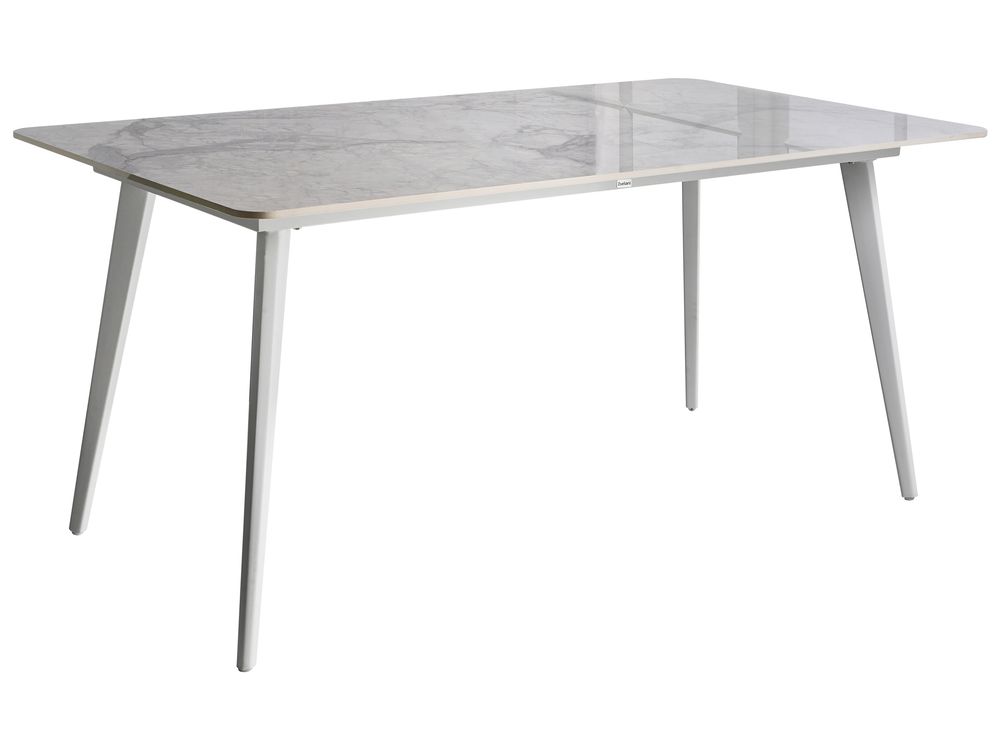 Mesa de refeição de jardim RODALLO 160 cm 90 cm Pedra Mármore branco