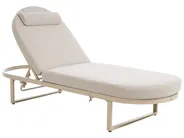 Sun Lounger with Cushion RONCOLO Metal Beige_1117403
