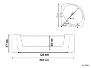 Corner Hot Tub with LED MANGLE 2010 x 1500 mm White_786445