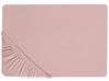 Cotton Fitted Sheet 90 x 200 cm Pink HOFUF_815896