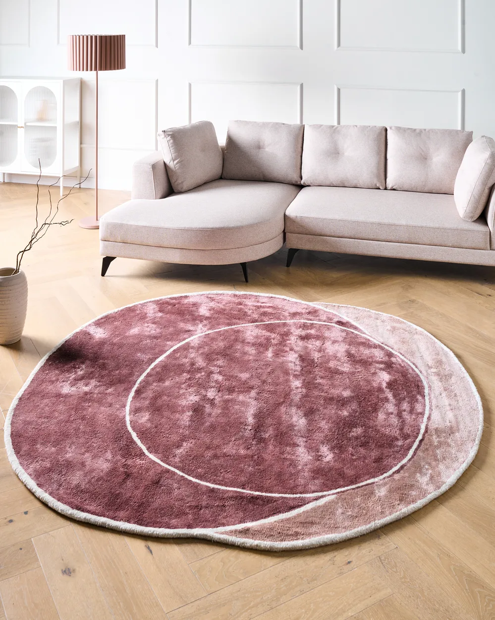 Rug KANRACH Pink 200 x 200 cm Viscose