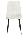 Lot de 4 chaises de salle à manger en velours blanc cassé POWELL_929240