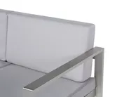 Garden Bench with Cushion SALERNO 142 cm Metal Light Grey_679489