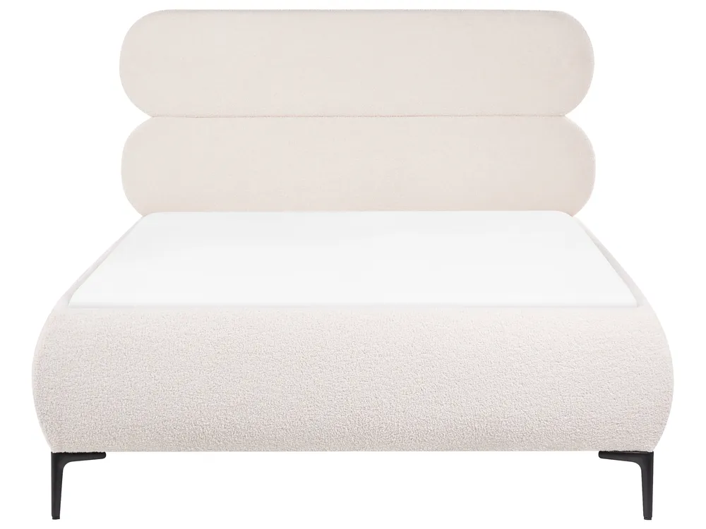 Letto Bouclé LESSAY 120 x 200 cm Bianco sporco_1125002