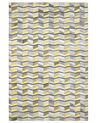 Kožený koberec 160 x 230 cm sivá/žltá BELOREN_743490