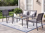 Lounge Set mit Tisch 4-Sitzer TAVOLETO Metall Dunkelgrau_1154557
