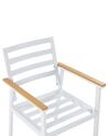 Zestaw 4 krzeseł ogrodowych biały z poduszkami beżowymi CAVOLI_818171