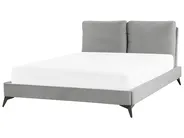 Bed Velvet MELLE 140 x 200 cm (EU Double) Grey_829840