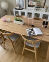 Set of 2 Wooden Dining Chairs Light Wood and Light Grey LYNN_924538