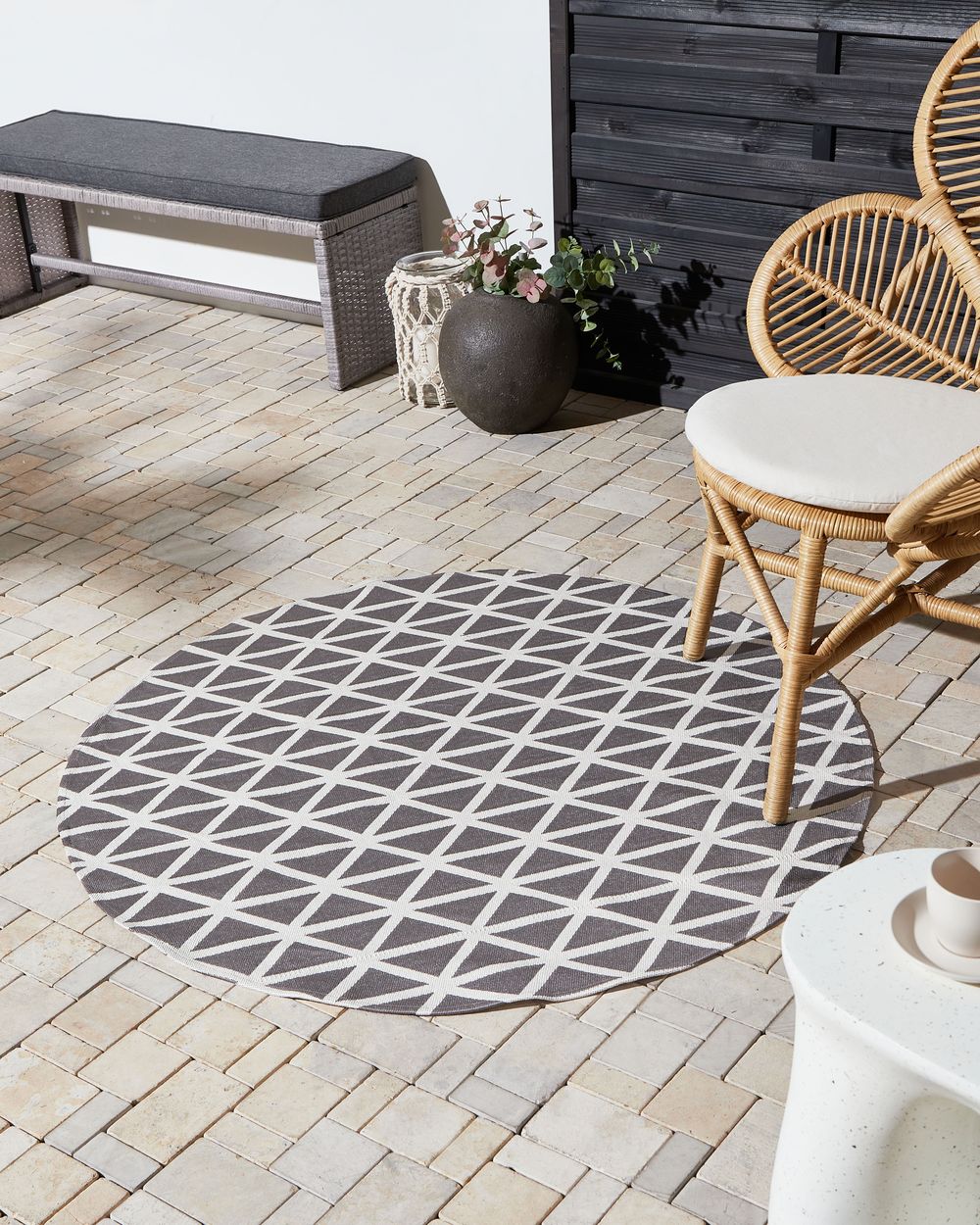 Tapis d'extérieur PANAJI Gris ø 120 cm