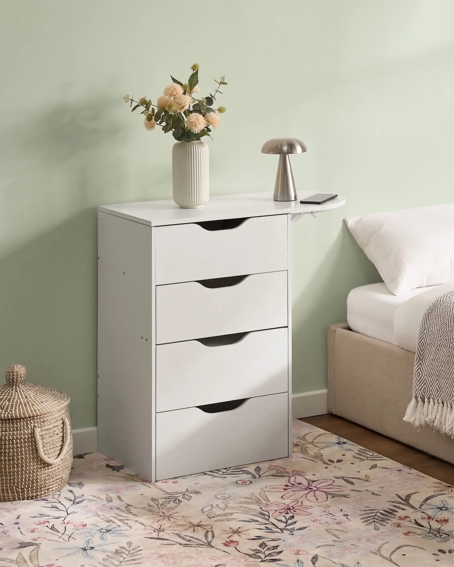Dressing Table with Mirror and Stool BELOEIL White_1070992