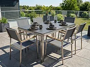 Garden Dining Table GROSSETO 180 cm 90 cm Granite Polished Grey_1154934