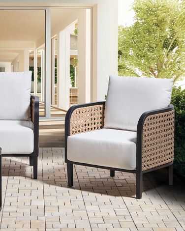 Aluminium Garden Armchair Off-White MONTEFALCO